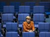 German Chancellor Merkel attends debate after deliver government policy statement during Bundestag session in Berlin
