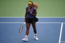 Serena Williams celebrates during a match against Caroline Wozniacki of Denmark on day 8 of the Western & Southern Open at the Linder Family Tennis Center on August 16, 2014 in Cincinnati, Ohio