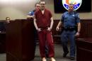 Colorado movie massacre gunman James Holmes leaves court for the last time before beginning his life sentence with no chance of parole after a hearing in Centennial, Colorado