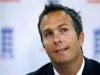 Former England cricket captain Vaughan listens to questions during a news conference in Birmingham