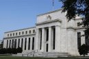 A view shows the Federal Reserve building in Washington