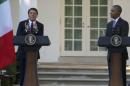 U.S. President Obama and Italian Prime Minister Renzi hold joint news conference at the White House in Washington