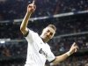 Real Madrid's Benzema celebrates after scoring a goal against Valencia during their King's Cup quarterfinal round first leg soccer match in Madrid