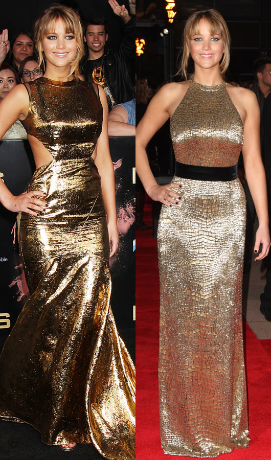Celebrity fashion gold dresses: …