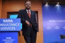 Chief Executive Officer of Indian software firm Tata Consultancy Services Natarajan Chandrasekaran speaks in Mumbai on April 21, 2014