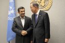 Ban Ki-Moon Meets Iranian President Ahmadinejad AT U.N.