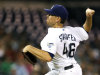 San Diego Padres starting pitcher Tim Stauffer throws the ball during the second inning of a baseball game against the Arizona Diamondbacks at Petco Park on Friday, Sept. 16, 2011, in San Diego. (AP Photo/ Kent C. Horner)