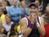 Samantha Stosur of Australia reacts after winning her finals match, defeating Serena Williams of the U.S., at the U.S. Open tennis tournament in New Yorkhe U.S. Open tennis tournament in New York