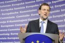 El presidente del Gobierno español, Mariano Rajoy, en una rueda de prensa este lunes