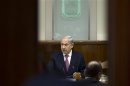 Israel's PM Netanyahu attends the weekly cabinet meeting in Jerusalem