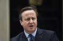 Britain's Prime Minister David Cameron speaks outside 10 Downing Street in London, Britain