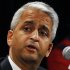 Sunil Gulati speaks at a news conference where Juergen Klinsmann was named as the new head coach of the United States men's national soccer team in New York