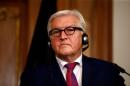 German Foreign Minister Frank-Walter Steinmeier attends a press conference in Berlin