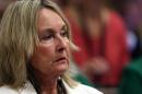 June Steenkamp looks on as judgment is handed down in the murder trial of South African athlete Oscar Pistorius at the High Court in Pretoria, on September 12, 2014