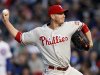 Philadelphia Phillies starting pitcher Roy Halladay throws against the Chicago Cubs in the first inning during their MLB baseball game in Chicago