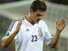 Germany's Gomez celebrates his second goal against Netherlands during their Euro 2012 Group B soccer match at the Metalist stadium in Kharkiv