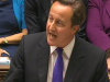 In this image taken from TV, showing Britain's Prime Minister David Cameron as he makes a statement on phone hacking inside the House of Commons, in London, Wednesday July 20, 2011.  Cameron defended his former aide Andy Coulson, saying he believes people are innocent until proven guilty and that the phone hacking affair raised questions over the ethics and values of the police force. (AP Photo / TV via PA) UNITED KINGDOM OUT - NO SALES - NO ARCHIVE