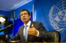 UN Assistant Secretary General Ivan Simonovic speaks during a press conference at the UN base in Juba, on January 17, 2014