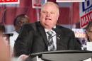 Toronto Mayor Rob Ford speaks during the kick off of his re-election campaign at a rally on April 17, 2014