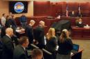 Courtroom pool image of James Holmes during his trial in Arapahoe County District Court in Centennial, Colorado