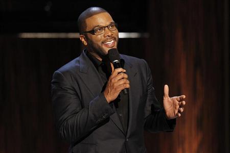 Actor and director Tyler Perry speaks during the taping of the Spike TV special tribute "Eddie Murphy: One Night Only" at the Saban theatre in Beverly Hills, California November 3, 2012. REUTERS/Mario Anzuoni