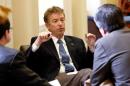 U.S. Senator Rand Paul (R-KY) speaks during a working meeting on Capitol Hill in Washington
