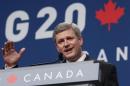 Canadian Prime Minister Stephen Harper speaks at his closing news conference at the G20 Summit in Toronto