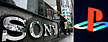 (L-R) People walk by a corporate sign of Sony Corp. in Tokyo, Japan. (AP Photo/Shizuo Kambayashi); PlayStation sign (Chris Weeks/WireImage for Sony Computer Entertainment America)