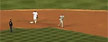 Josh Thole of the New York Mets heads back to first base on a live play (Y! Sports screengrab)