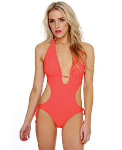 H2 OMG! Coral Pink Monokini