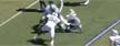 Devon Walker and another Tulane player on a tackle against Tulsa (Y! Sports screengrab)