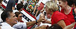 GOP presidential nominee Mitt Romney shakes voters' hands at a raly in Sarasota, Fla. (Jim Young/Reuters)