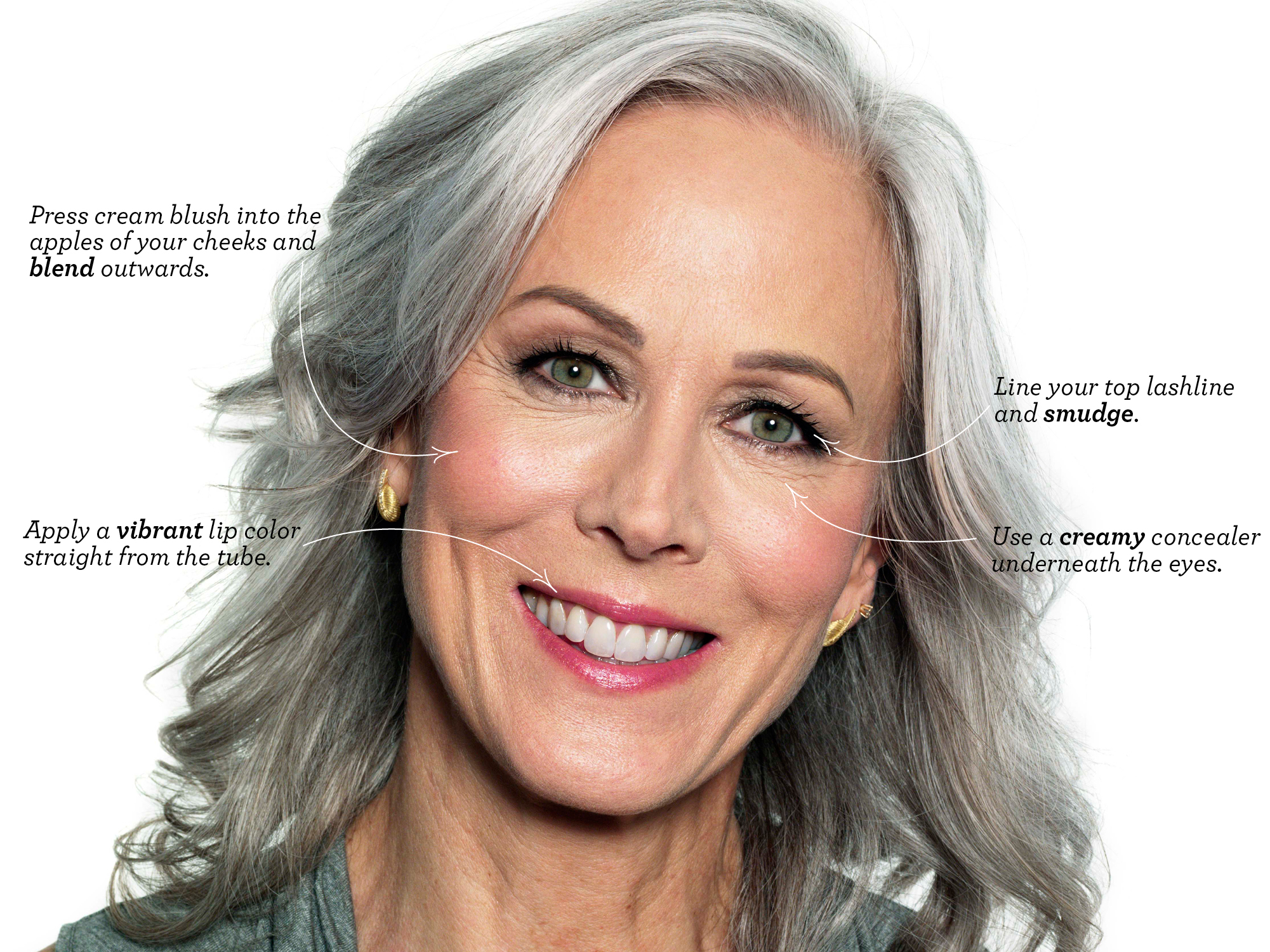 Evening Makeup For Gray Hair