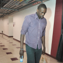 CHICAGO, IL - MAY 02: Luol Deng #9 of the Chicago Bulls arrives for Game Six of the Eastern Conference Quarterfinals against the Brooklyn Nets during the 2013 NBA Playoffs on May 2, 2013 at the United Center in Chicago, Illinois. (Photo by Randy Belice/NBAE via Getty Images)