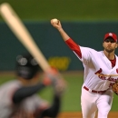 St. Louis Cardinals starting pitcher Adam Wainwright throws during the first inning of Game 4 of baseball's National League championship series against the San Francisco Giants Thursday, Oct. 18, 2012, in St. Louis. (AP Photo/Dilip Vishwanat, Pool)