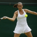 Roberta Vinci of Italy returns to Li Na of China during a Women's singles match at the All England Lawn Tennis Championships in Wimbledon, London, Monday, July 1, 2013. (AP Photo/Kirsty Wigglesworth)