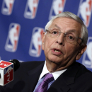 NBA Commissioner David Stern speaks after meetings Wednesday, April 3, 2013, in New York regarding the the possible relocation of the Sacramento Kings basketball team to Seattle. Investor Chris Hansen and Microsoft Chief Executive Steve Ballmer have agreed to buy a majority stake in the Kings from the Maloof family for $341 million, but the deal needs league approval. (AP Photo/Richard Drew)