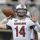 South Carolina quarterback Connor Shaw warms up prior to an NCAA college football game against Central Florida in Orlando, Fla., Saturday, Sept. 28, 2013.(AP Photo/John Raoux)