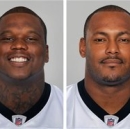 FILE - From left are NFL football players Jonathan Vilma, in 2011; Anthony Hargrove, in 2010; Will Smith, in 2011; and Scott Fujita, in 2011. All four players punished in the NFL's bounty investigation have filed appeals with the league. People familiar with the situation say the players have asked Commissioner Roger Goodell to remove himself as arbitrator because they do not believe he can be impartial. (AP Photo/File)