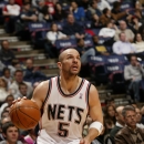 EAST RUTHERFORD, NJ - FEBRUARY 10: Jason Kidd #5 of the New Jersey Nets plays against the Dallas Mavericks at the IZOD Center February 10, 2008 in East Rutherford, New Jersey. (Photo by Ray Amati/NBAE via Getty Images)