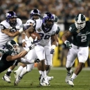 TCU's Matthew Tucker (29) carries the ball during the first quarter of the Buffalo Wild Wings Bowl NCAA college football game against Michigan State at Sun Devil Stadium, Saturday, Dec. 29, 2012, in Tempe, Ariz. (AP Photo/The Arizona Republic, )