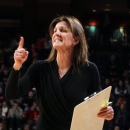 Virginia coach Joanne Boyle reacts to a call during an NCAA basketball game against Duke on Friday, Feb. 8, 2013, in Charlottesville, Va. (AP Photo/Andrew Shurtleff)