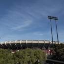 File- This Nov. 11, 2012 file photo shows Candlestick Park is shown before an NFL football game between the San Francisco 49ers and the St. Louis Rams in San Francisco. A football fan fell from an elevated pedestrian walkway and died at San Francisco's Candlestick Park Sunday Sept. 8, 2013, during the 49ers-Green Bay Packers game. San Francisco police spokesman Gordon Shyy says multiple people witnessed the man's fall onto a sidewalk from the Jamestown walkway, which goes around Candlestick. (AP Photo/Jeff Chiu, File)