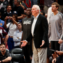 MIAMI, FL - NOVEMBER 29: Head Coach Gregg Popovich of the San Antonio Spurs reacts as his team plays the Miami Heat on November 29, 2012 at American Airlines Arena in Miami, Florida. (Photo by Issac Baldizon/NBAE via Getty Images)