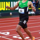 EUGENE, OR - JUNE 23: Ashton Eaton reacts after breaking the world record in the men's decathlon after competing in the 1500 meter run portion during Day Two of the 2012 U.S. Olympic Track & Field Team Trials at Hayward Field on June 23, 2012 in Eugene, Oregon. (Photo by Andy Lyons/Getty Images)