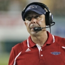 FILE- In this Sept. 14, 2013, file photo, Florida Atlantic head coach Carl Pelini watches during the fourth quarter of an NCAA college football game against South Florida in Tampa, Fla. Florida Atlantic says Pelini resigned on Wednesday, Oct. 30, 2013, after acknowledging to school officials that he used illegal drugs. (AP Photo/Chris O'Meara, File)