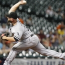Chicago White Sox's Jesse Crain (26) pitches against the Houston Astros in the seventh inning of a baseball game Monday, June 17, 2013, in Houston.(AP Photo/Eric Kayne)