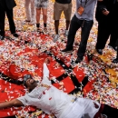 MIAMI, FL - JUNE 20: Dwyane Wade #3 of the Miami Heat plays in confetti following his team's victory against the San Antonio Spurs in Game Seven of the 2013 NBA Finals on June 20, 2013 at American Airlines Arena in Miami, Florida. (Photo by Noah Graham/NBAE via Getty Images)