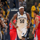 MEMPHIS, TN - APRIL 25: Zach Randolph #50 of the Memphis Grizzlies celebrates while playing against the Los Angeles Clippers in Game Three of the Western Conference Quarterfinals during the 2013 NBA Playoffs on April 25, 2013 at FedExForum in Memphis, Tennessee. (Photo by Joe Murphy/NBAE via Getty Images)