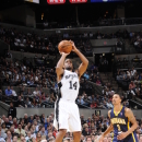 SAN ANTONIO, TX - NOVEMBER 5:  Gary Neal #14 of the San Antonio Spurs goes for a jump shot during the game between the Indiana Pacers and the San Antonio Spurs on November 5, 2012 at the AT&T Center in San Antonio, Texas